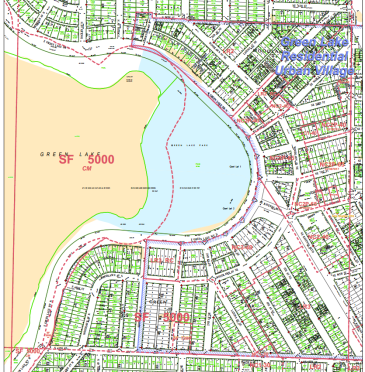Map of the Green Lake Residential Urban Village.